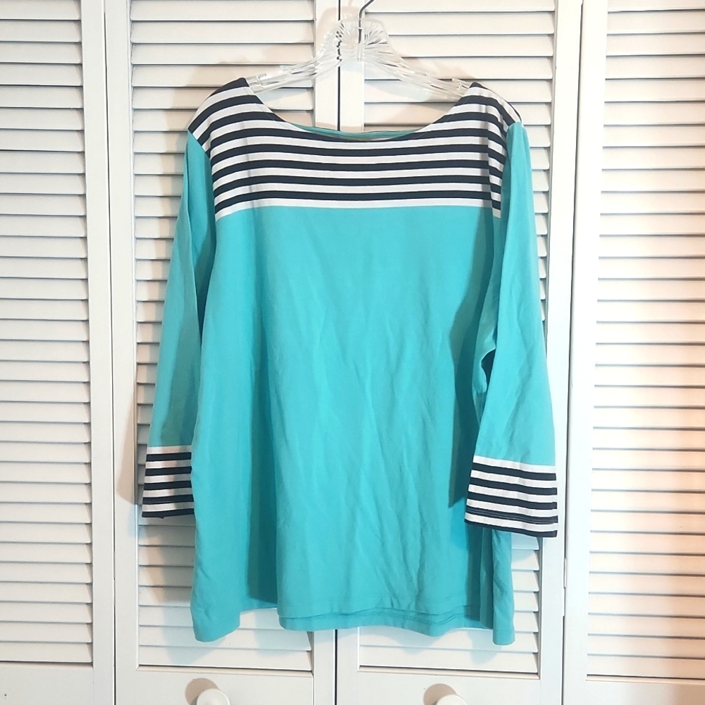 Ruby Rd. Turquoise Top - Picture 1 of 5
